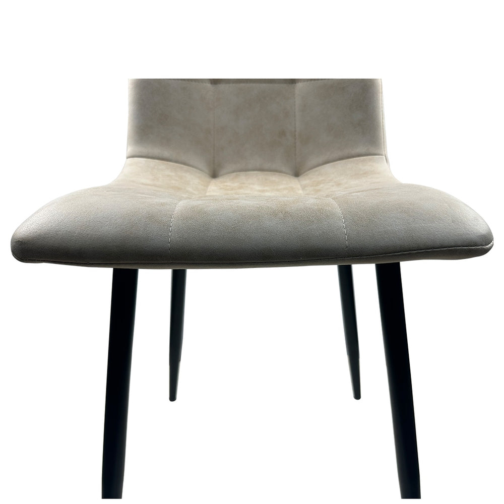 Καρέκλα Τραπεζαρίας ArteLibre YUCATAN Μπεζ/Μαύρο PU/Μέταλλο 44x55x86cm - Hippiehome.gr