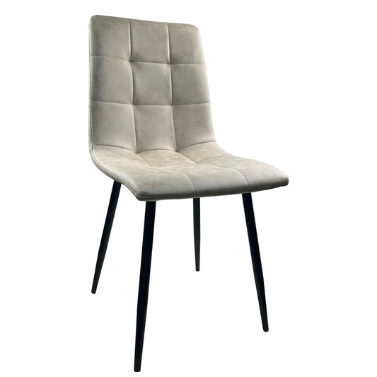 Καρέκλα Τραπεζαρίας ArteLibre YUCATAN Μπεζ/Μαύρο PU/Μέταλλο 44x55x86cm - Hippiehome.gr