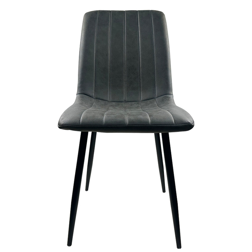 Καρέκλα Τραπεζαρίας ArteLibre YUCARIA Ανθρακί/Μαύρο PU/Μέταλλο 44x55x86cm - Hippiehome.gr