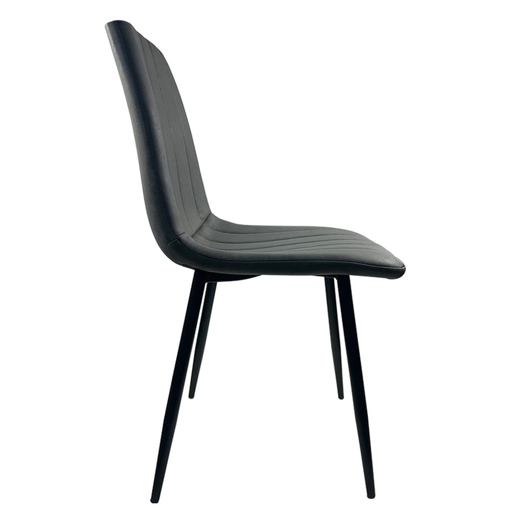 Καρέκλα Τραπεζαρίας ArteLibre YUCARIA Ανθρακί/Μαύρο PU/Μέταλλο 44x55x86cm - Hippiehome.gr