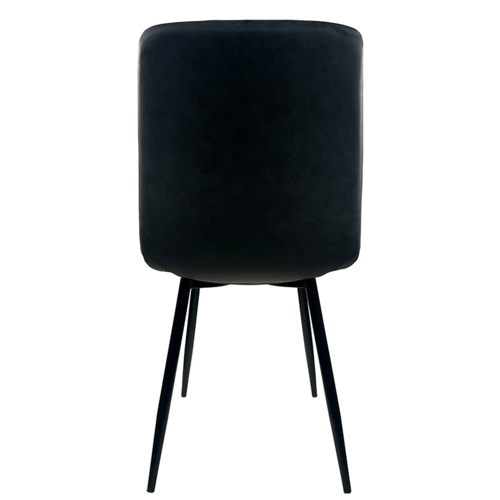 Καρέκλα Τραπεζαρίας ArteLibre YUCARIA Ανθρακί/Μαύρο PU/Μέταλλο 44x55x86cm - Hippiehome.gr