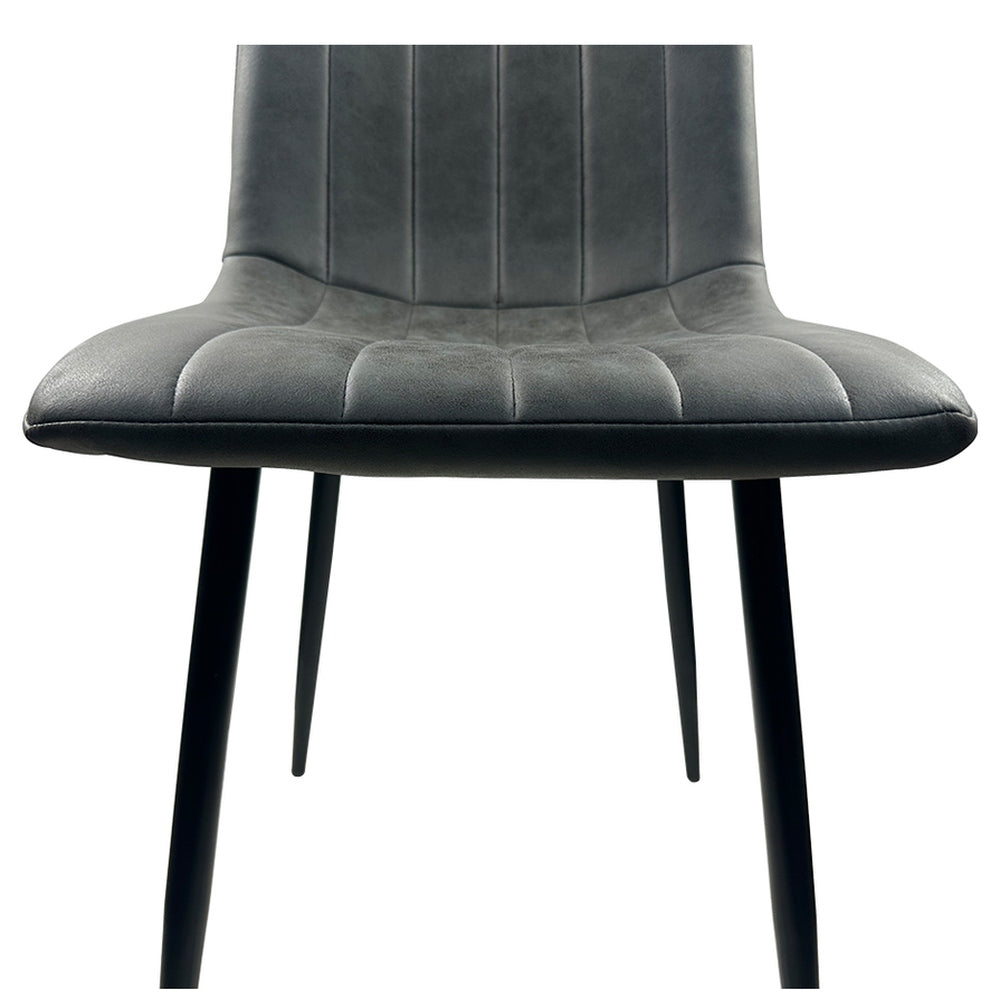 Καρέκλα Τραπεζαρίας ArteLibre YUCARIA Ανθρακί/Μαύρο PU/Μέταλλο 44x55x86cm - Hippiehome.gr