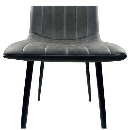 Καρέκλα Τραπεζαρίας ArteLibre YUCARIA Ανθρακί/Μαύρο PU/Μέταλλο 44x55x86cm - Hippiehome.gr