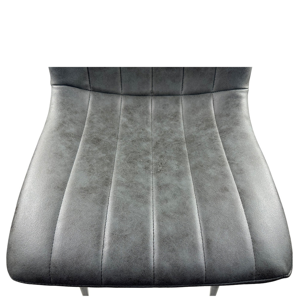 Καρέκλα Τραπεζαρίας ArteLibre YUCARIA Ανθρακί/Μαύρο PU/Μέταλλο 44x55x86cm - Hippiehome.gr