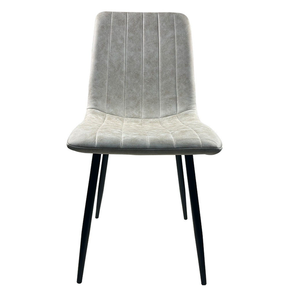 Καρέκλα Τραπεζαρίας ArteLibre YUCARIA Μπεζ/Μαύρο PU/Μέταλλο 44x55x86cm - Hippiehome.gr