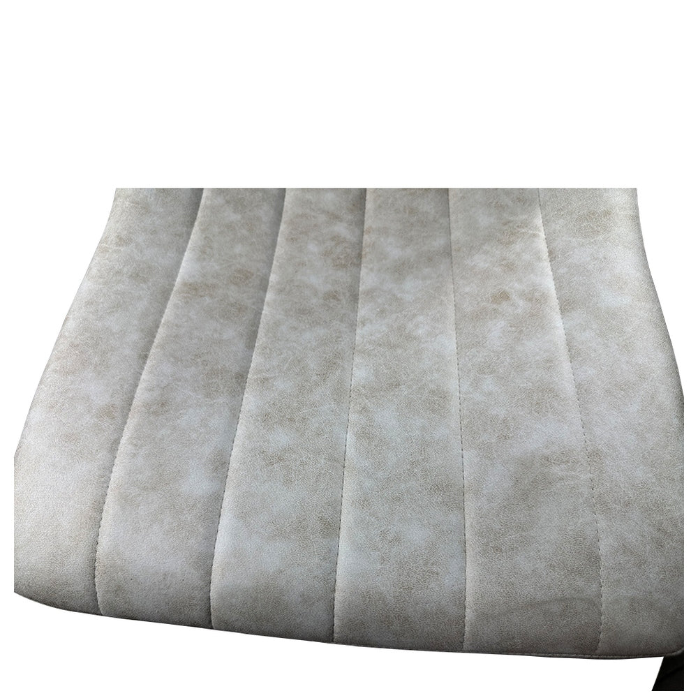 Καρέκλα Τραπεζαρίας ArteLibre YUCARIA Μπεζ/Μαύρο PU/Μέταλλο 44x55x86cm - Hippiehome.gr