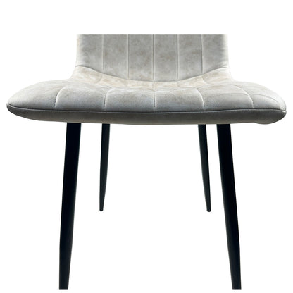 Καρέκλα Τραπεζαρίας ArteLibre YUCARIA Μπεζ/Μαύρο PU/Μέταλλο 44x55x86cm - Hippiehome.gr