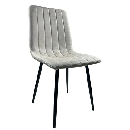 Καρέκλα Τραπεζαρίας ArteLibre YUCARIA Μπεζ/Μαύρο PU/Μέταλλο 44x55x86cm - Hippiehome.gr