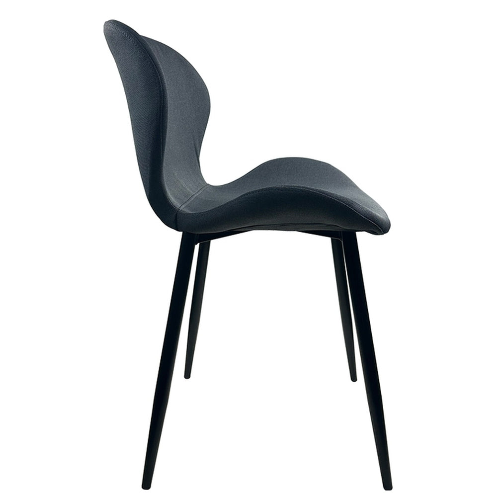 Καρέκλα Τραπεζαρίας ArteLibre RIOJA Γκρι/Μαύρο Ύφασμα/Μέταλλο 46x50x80cm - Hippiehome.gr