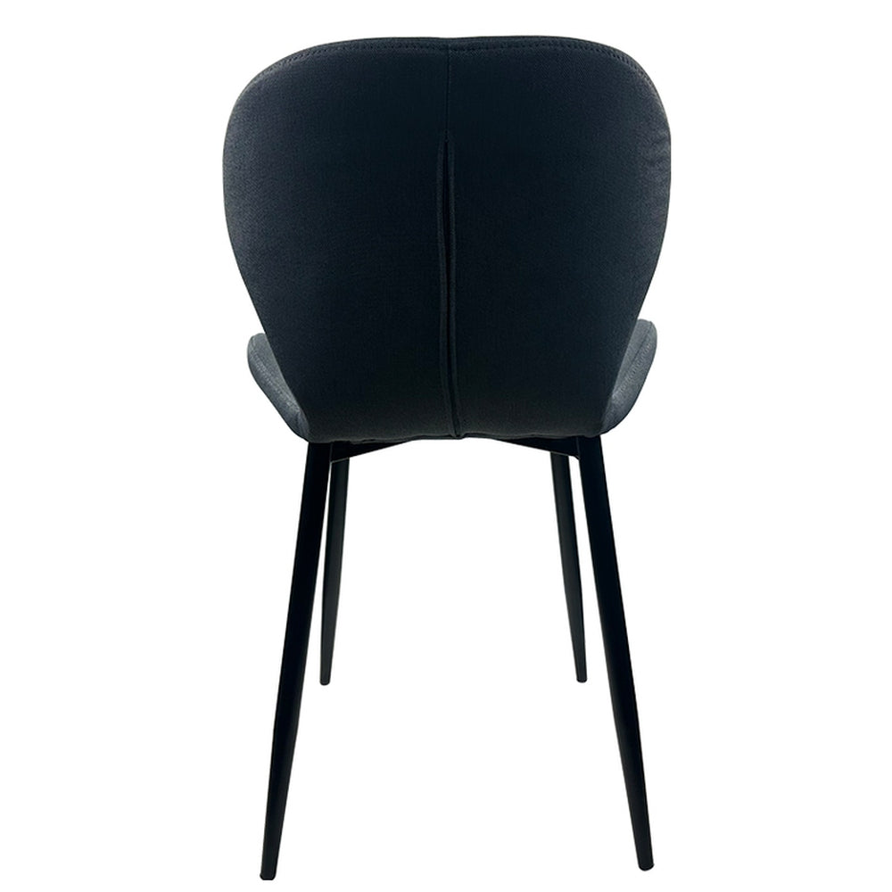 Καρέκλα Τραπεζαρίας ArteLibre RIOJA Γκρι/Μαύρο Ύφασμα/Μέταλλο 46x50x80cm - Hippiehome.gr