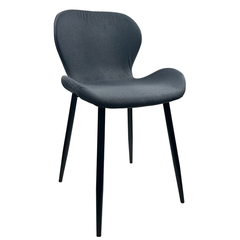 Καρέκλα Τραπεζαρίας ArteLibre RIOJA Γκρι/Μαύρο Ύφασμα/Μέταλλο 46x50x80cm - Hippiehome.gr