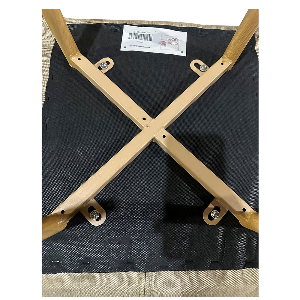 Καρέκλα Τραπεζαρίας ArteLibre LAGOA Ανοιχτό Καφέ/Φυσικό Ύφασμα/Μέταλλο 46x57x86cm - Hippiehome.gr