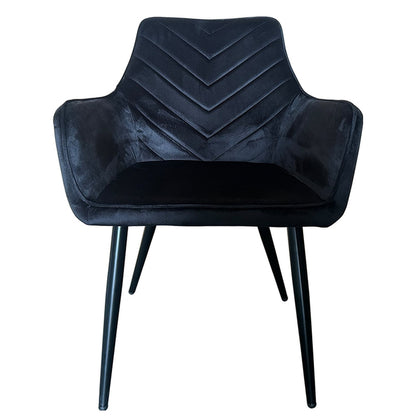 Καρέκλα Τραπεζαρίας ArteLibre FLORITA Μαύρο Βελούδο/Μέταλλο 55x57x84cm - Hippiehome.gr