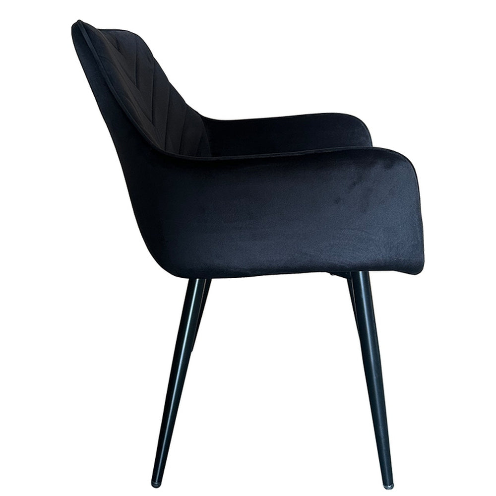 Καρέκλα Τραπεζαρίας ArteLibre FLORITA Μαύρο Βελούδο/Μέταλλο 55x57x84cm - Hippiehome.gr