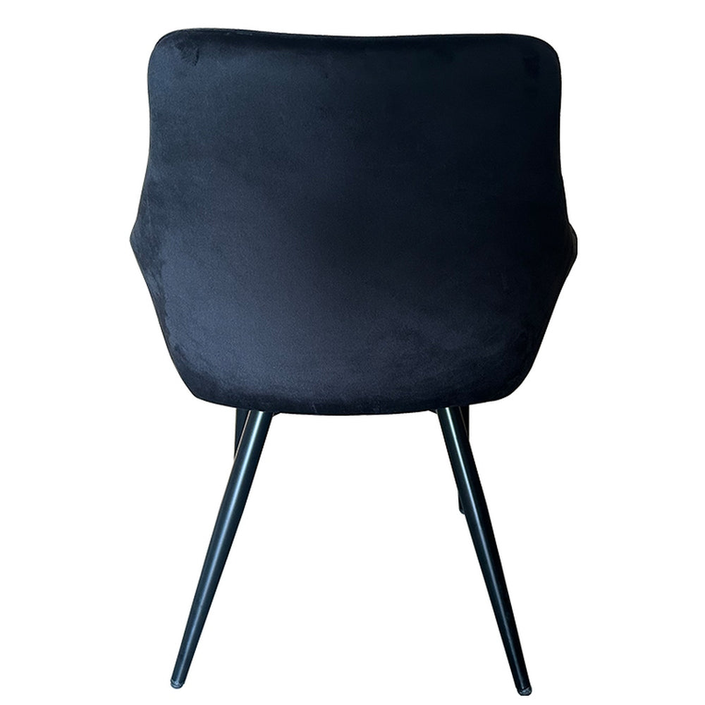 Καρέκλα Τραπεζαρίας ArteLibre FLORITA Μαύρο Βελούδο/Μέταλλο 55x57x84cm - Hippiehome.gr