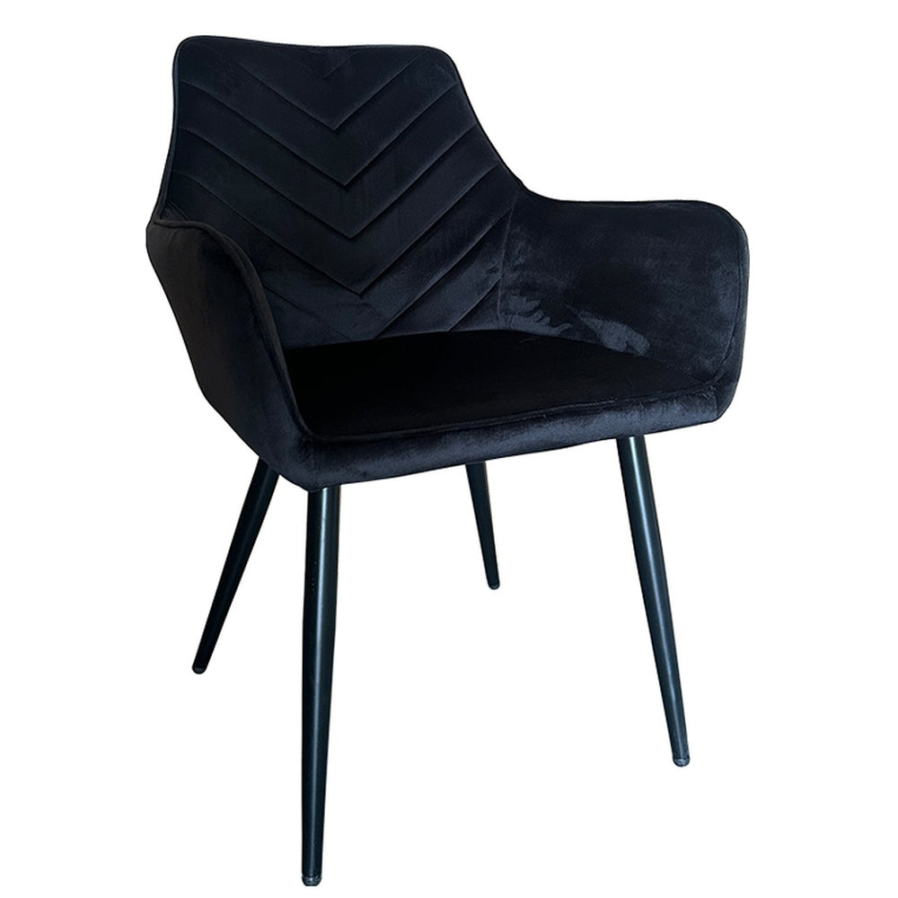 Καρέκλα Τραπεζαρίας ArteLibre FLORITA Μαύρο Βελούδο/Μέταλλο 55x57x84cm - Hippiehome.gr