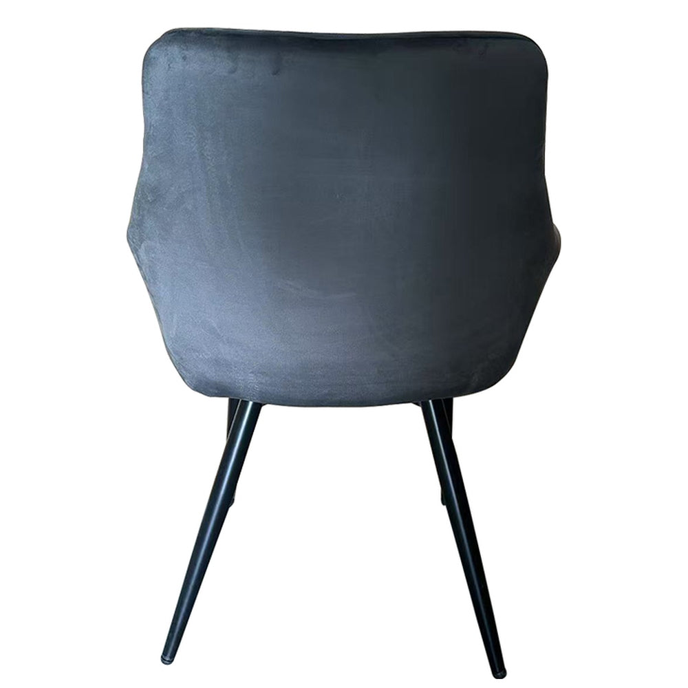 Καρέκλα Τραπεζαρίας ArteLibre FLORITA Γκρι/Μαύρο Βελούδο/Μέταλλο 55x57x84cm - Hippiehome.gr