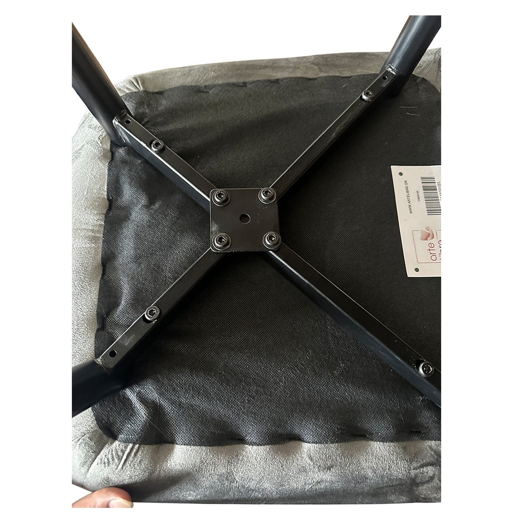 Καρέκλα Τραπεζαρίας ArteLibre FLORITA Γκρι/Μαύρο Βελούδο/Μέταλλο 55x57x84cm - Hippiehome.gr