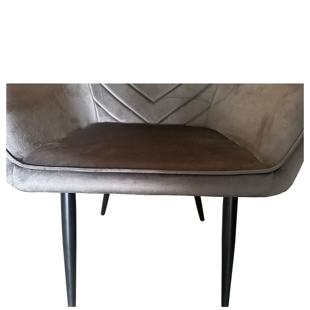 Καρέκλα Τραπεζαρίας ArteLibre FLORITA Γκρι/Μαύρο Βελούδο/Μέταλλο 55x57x84cm - Hippiehome.gr