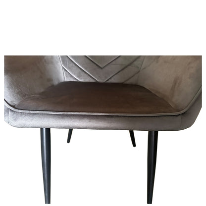 Καρέκλα Τραπεζαρίας ArteLibre FLORITA Γκρι/Μαύρο Βελούδο/Μέταλλο 55x57x84cm - Hippiehome.gr