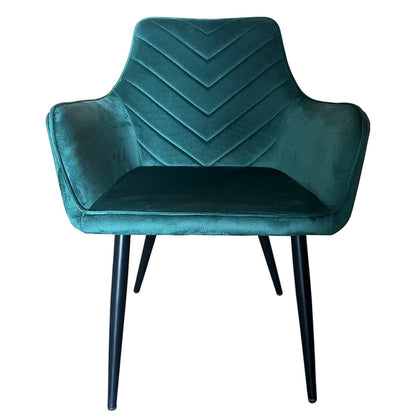 Καρέκλα Τραπεζαρίας ArteLibre FLORITA Πράσινο/Μαύρο Βελούδο/Μέταλλο 55x57x84cm - Hippiehome.gr