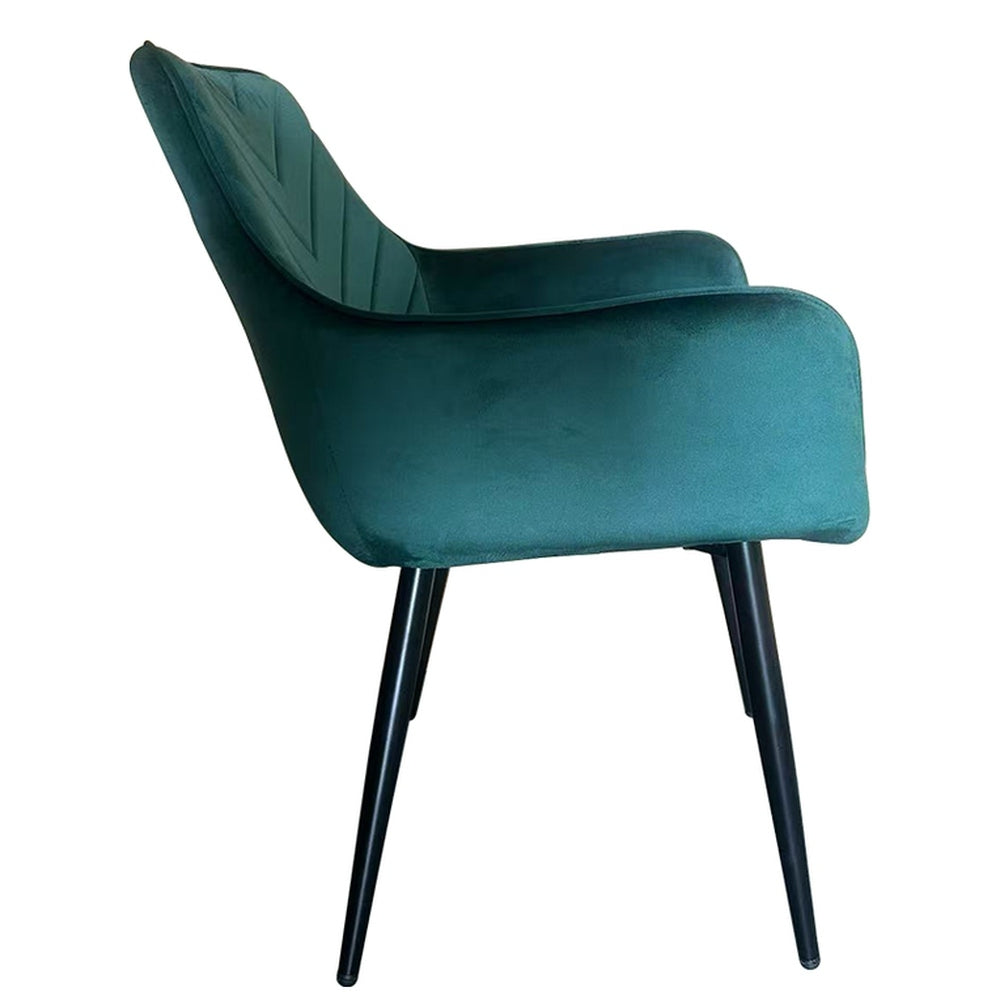 Καρέκλα Τραπεζαρίας ArteLibre FLORITA Πράσινο/Μαύρο Βελούδο/Μέταλλο 55x57x84cm - Hippiehome.gr