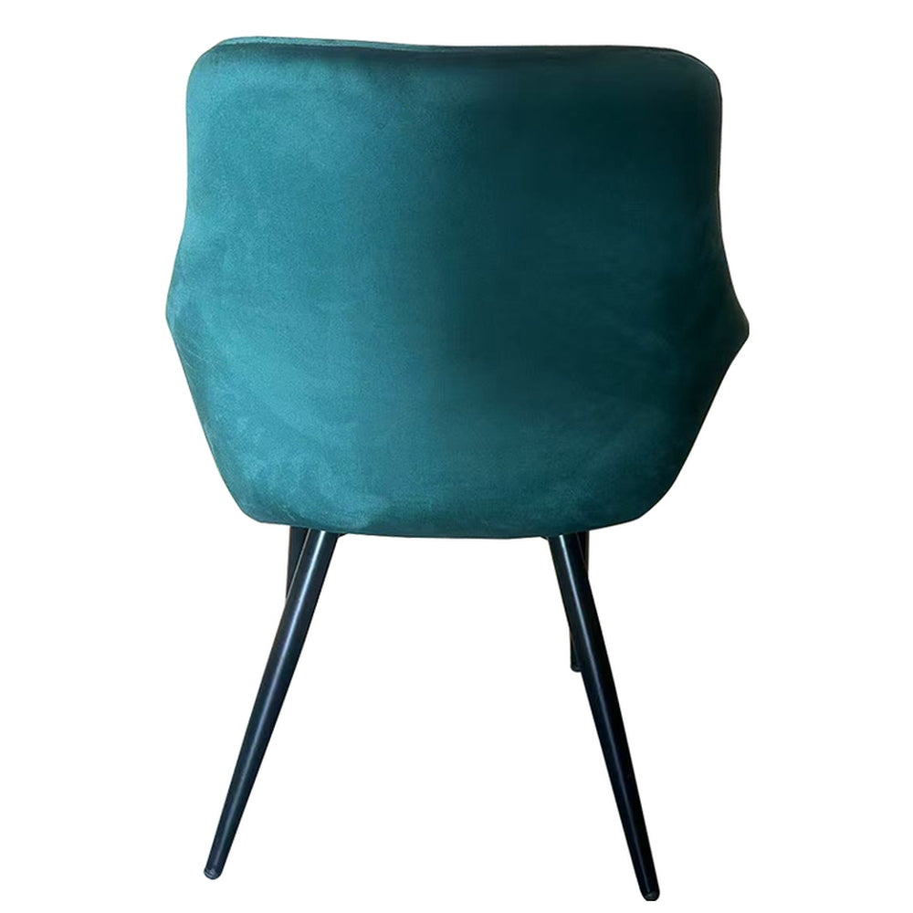 Καρέκλα Τραπεζαρίας ArteLibre FLORITA Πράσινο/Μαύρο Βελούδο/Μέταλλο 55x57x84cm - Hippiehome.gr