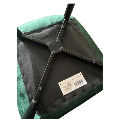 Καρέκλα Τραπεζαρίας ArteLibre FLORITA Πράσινο/Μαύρο Βελούδο/Μέταλλο 55x57x84cm - Hippiehome.gr