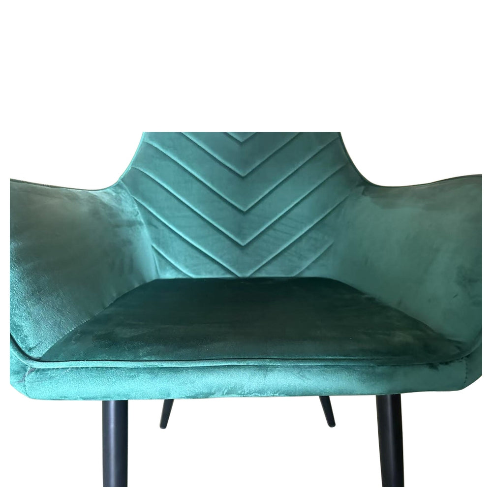 Καρέκλα Τραπεζαρίας ArteLibre FLORITA Πράσινο/Μαύρο Βελούδο/Μέταλλο 55x57x84cm - Hippiehome.gr