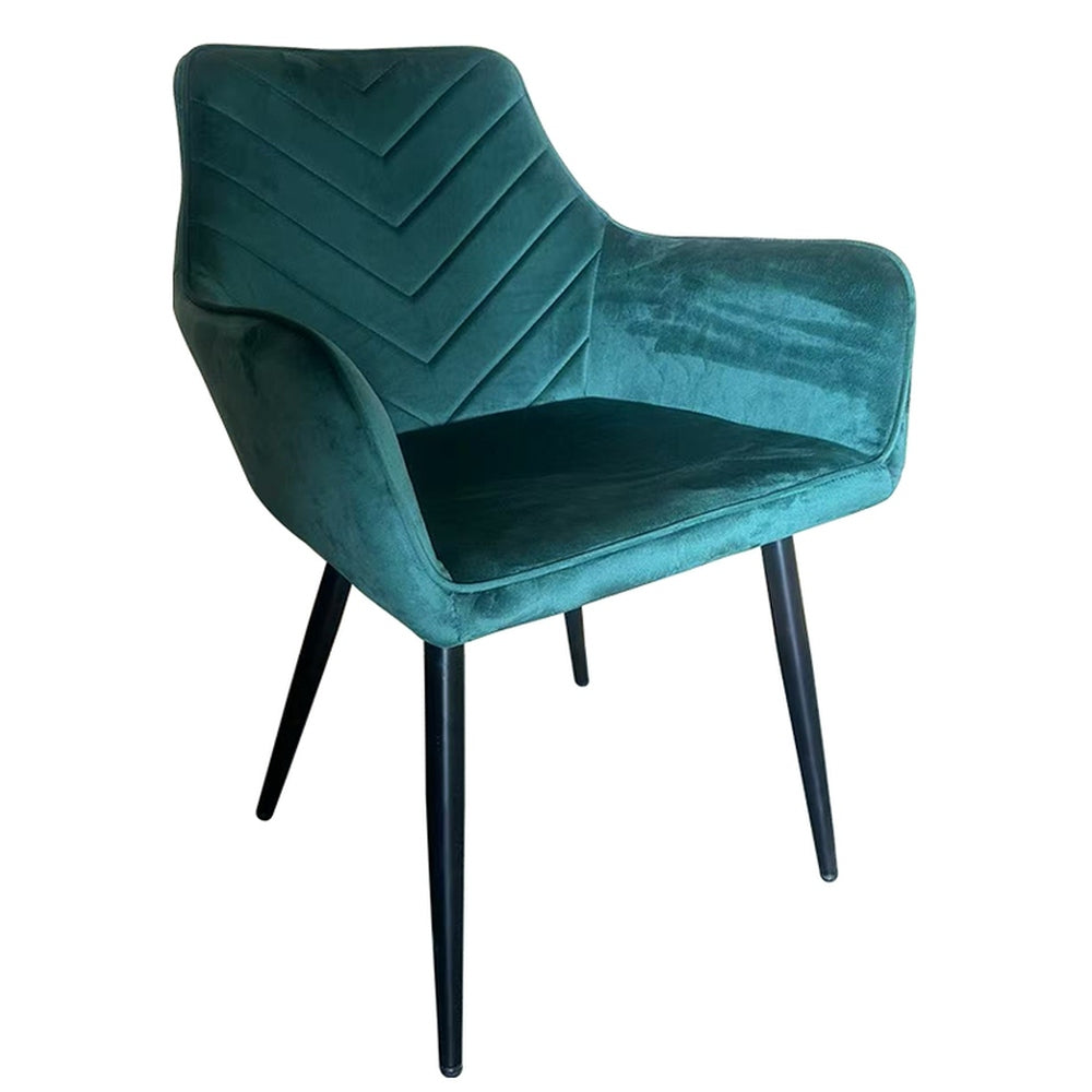 Καρέκλα Τραπεζαρίας ArteLibre FLORITA Πράσινο/Μαύρο Βελούδο/Μέταλλο 55x57x84cm - Hippiehome.gr