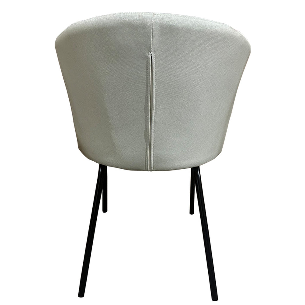 Καρέκλα Τραπεζαρίας ArteLibre JACARANDA Μπεζ/Μαύρο Ύφασμα/Μέταλλο 56x56x76cm - Hippiehome.gr