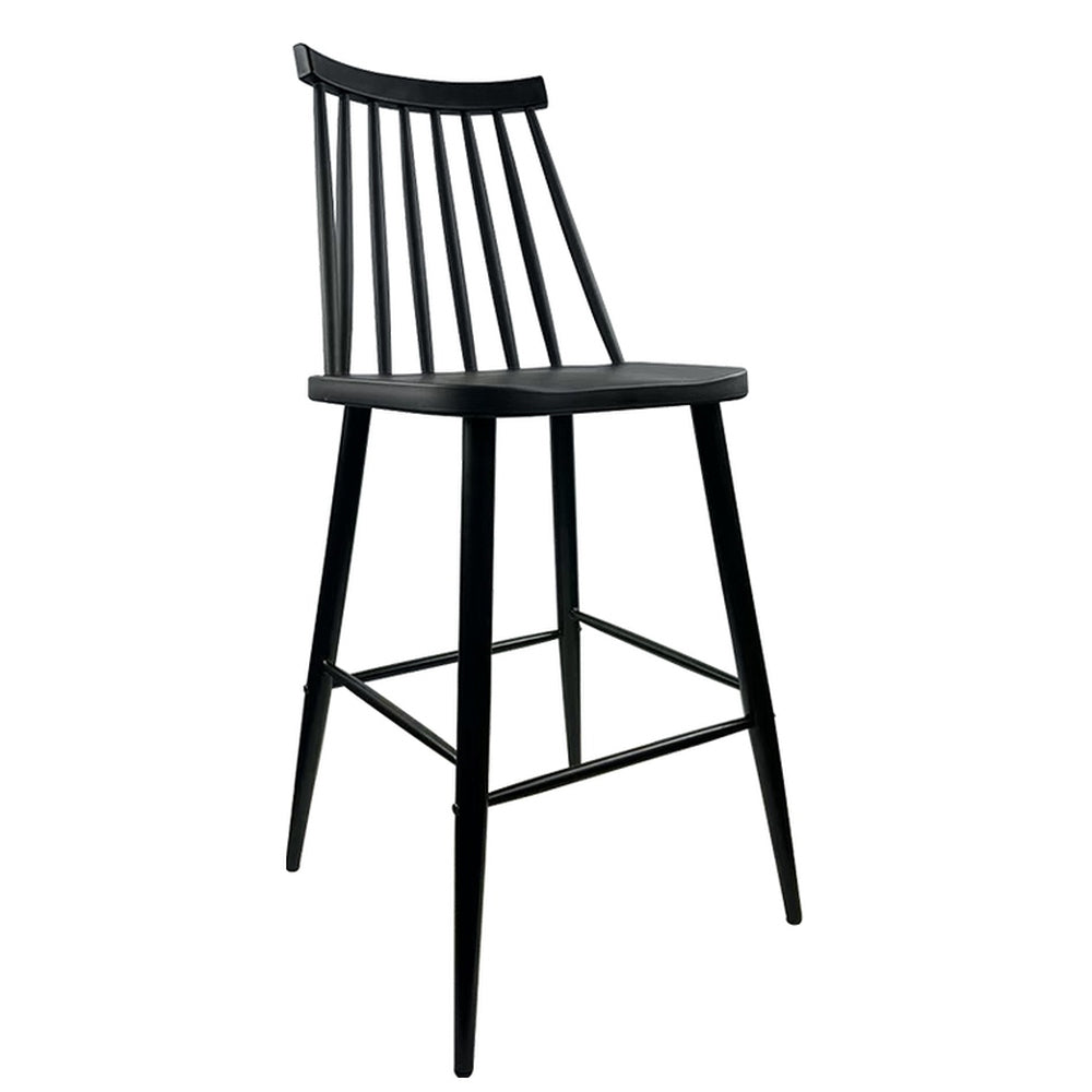 Σκαμπό Bar ArteLibre MARANTA Μαύρο PP/Μέταλλο 45x46x97cm - Hippiehome.gr