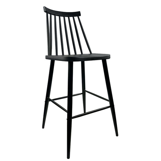 Σκαμπό Bar ArteLibre MARANTA Μαύρο PP/Μέταλλο 45x46x97cm - Hippiehome.gr