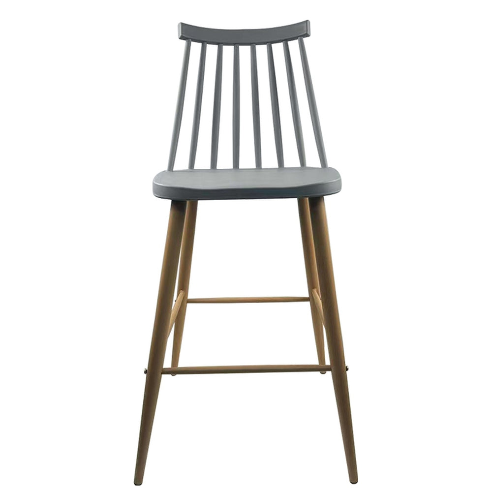 Σκαμπό Bar ArteLibre MARANTA Γκρι/Φυσικό PP/Μέταλλο 45x46x97cm - Hippiehome.gr