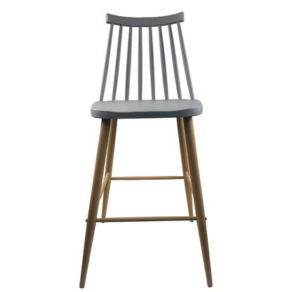 Σκαμπό Bar ArteLibre MARANTA Γκρι/Φυσικό PP/Μέταλλο 45x46x97cm - Hippiehome.gr