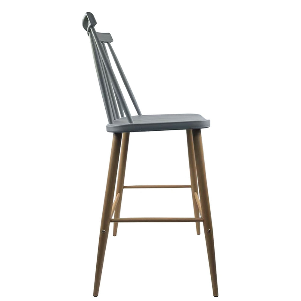 Σκαμπό Bar ArteLibre MARANTA Γκρι/Φυσικό PP/Μέταλλο 45x46x97cm - Hippiehome.gr