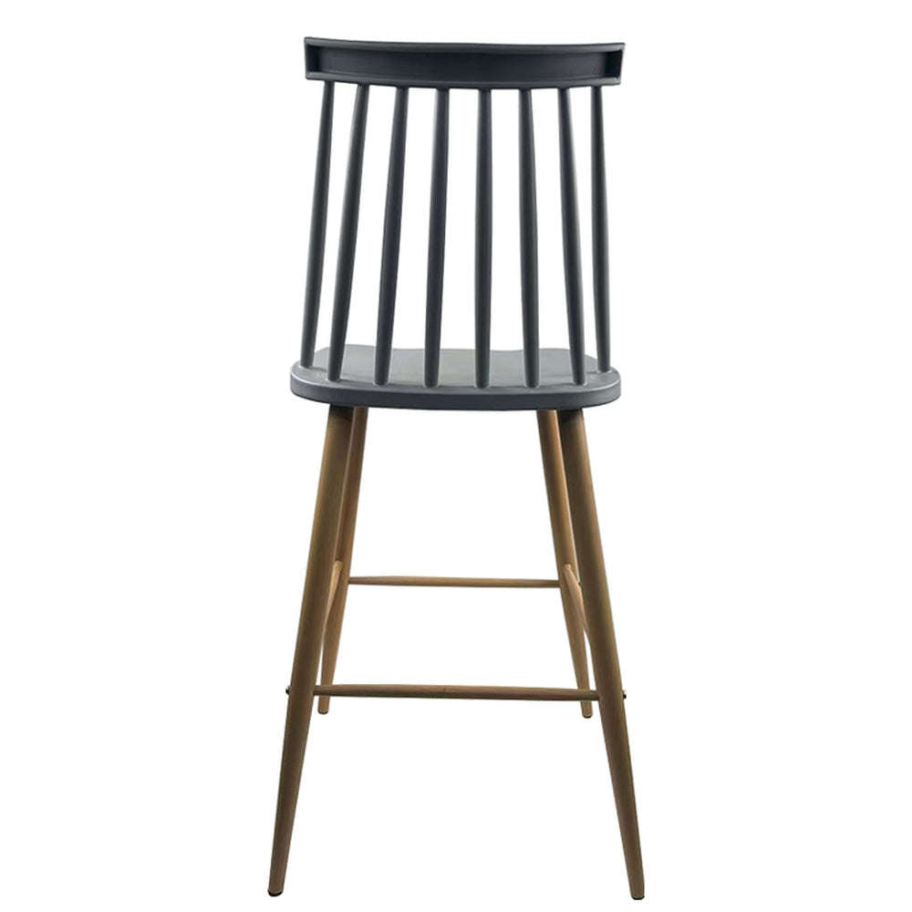 Σκαμπό Bar ArteLibre MARANTA Γκρι/Φυσικό PP/Μέταλλο 45x46x97cm - Hippiehome.gr