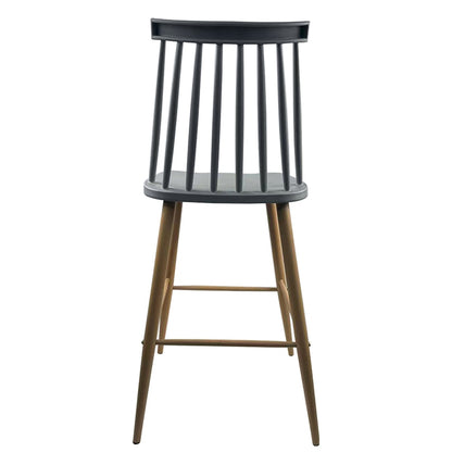 Σκαμπό Bar ArteLibre MARANTA Γκρι/Φυσικό PP/Μέταλλο 45x46x97cm - Hippiehome.gr