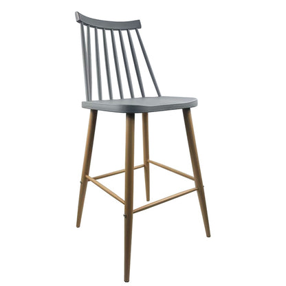 Σκαμπό Bar ArteLibre MARANTA Γκρι/Φυσικό PP/Μέταλλο 45x46x97cm - Hippiehome.gr