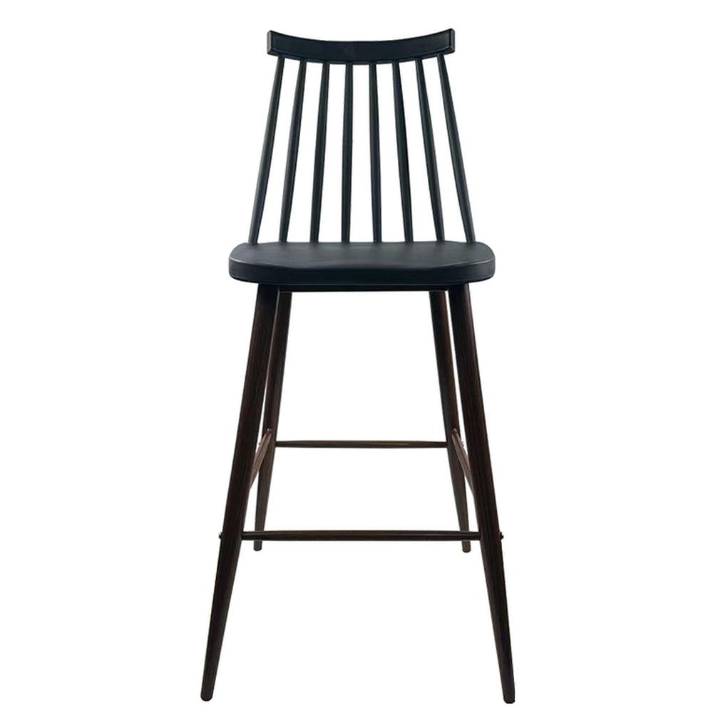 Σκαμπό Bar ArteLibre MARANTA Μαύρο/Καρυδί PP/Μέταλλο 45x46x97cm - Hippiehome.gr