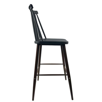 Σκαμπό Bar ArteLibre MARANTA Μαύρο/Καρυδί PP/Μέταλλο 45x46x97cm - Hippiehome.gr