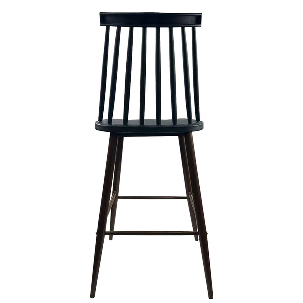 Σκαμπό Bar ArteLibre MARANTA Μαύρο/Καρυδί PP/Μέταλλο 45x46x97cm - Hippiehome.gr