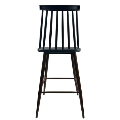 Σκαμπό Bar ArteLibre MARANTA Μαύρο/Καρυδί PP/Μέταλλο 45x46x97cm - Hippiehome.gr