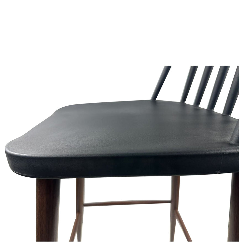 Σκαμπό Bar ArteLibre MARANTA Μαύρο/Καρυδί PP/Μέταλλο 45x46x97cm - Hippiehome.gr