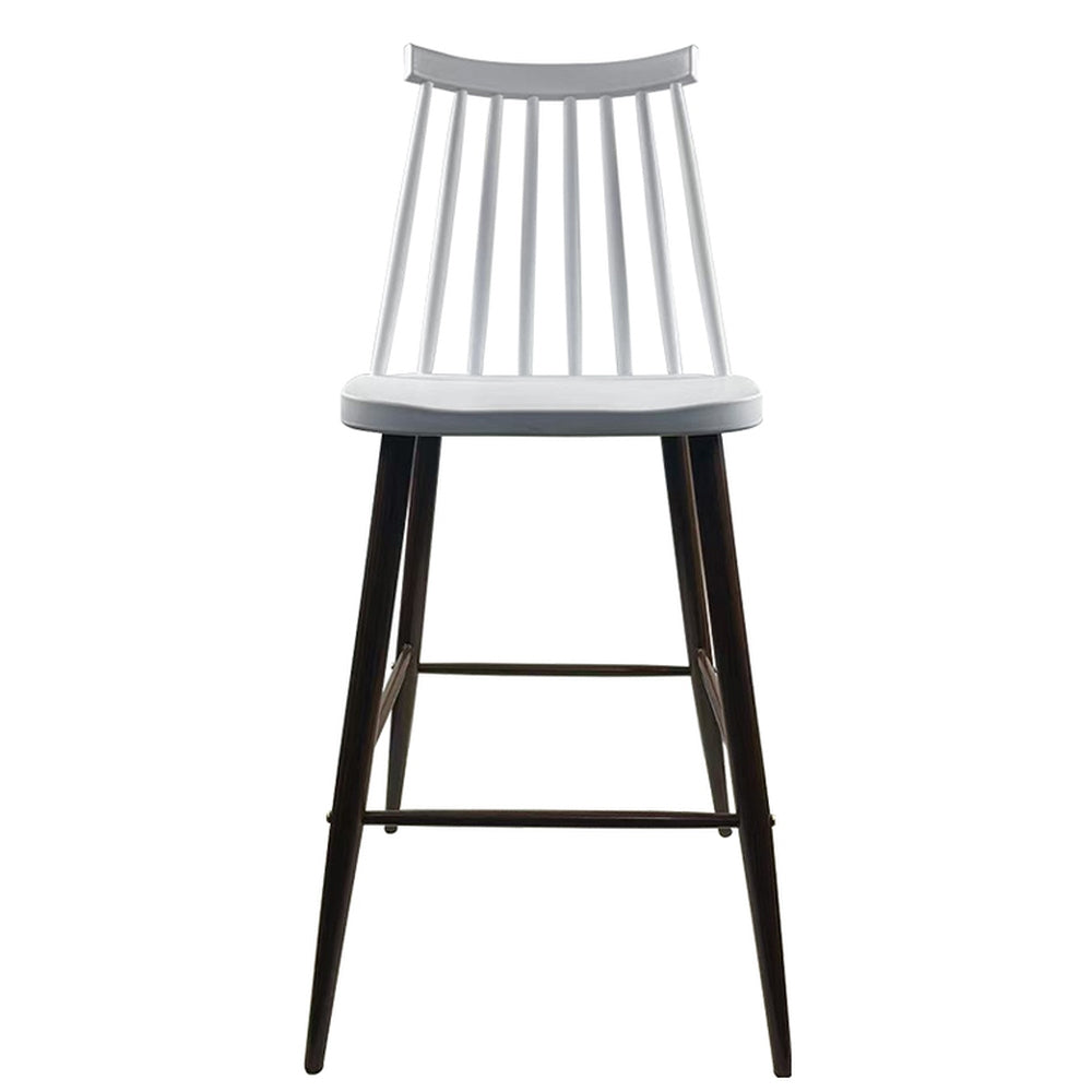 Σκαμπό Bar ArteLibre MARANTA Λευκό/Καρυδί PP/Μέταλλο 45x46x97cm - Hippiehome.gr