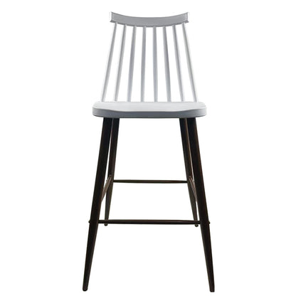 Σκαμπό Bar ArteLibre MARANTA Λευκό/Καρυδί PP/Μέταλλο 45x46x97cm - Hippiehome.gr