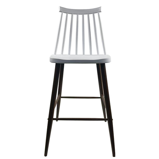 Σκαμπό Bar ArteLibre MARANTA Λευκό/Καρυδί PP/Μέταλλο 45x46x97cm - Hippiehome.gr