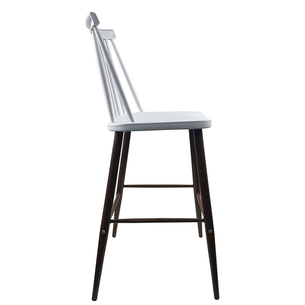 Σκαμπό Bar ArteLibre MARANTA Λευκό/Καρυδί PP/Μέταλλο 45x46x97cm - Hippiehome.gr