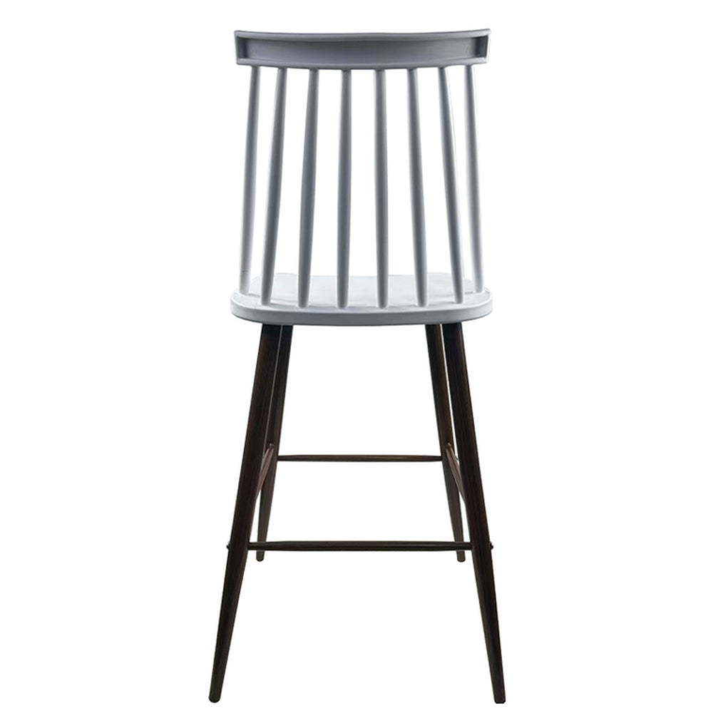 Σκαμπό Bar ArteLibre MARANTA Λευκό/Καρυδί PP/Μέταλλο 45x46x97cm - Hippiehome.gr