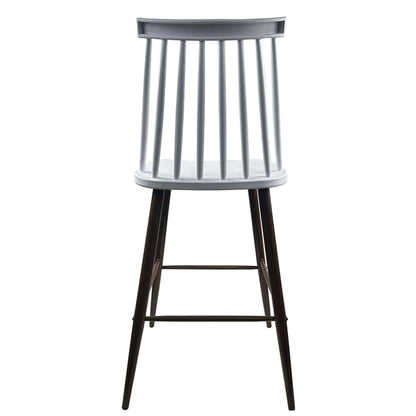 Σκαμπό Bar ArteLibre MARANTA Λευκό/Καρυδί PP/Μέταλλο 45x46x97cm - Hippiehome.gr